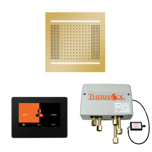 The Wellness Hydrovive14 Shower Package with 7" ThermaTouch Square Polished Gold