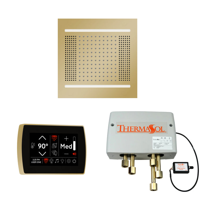 The Wellness Hydrovive14 Shower Package with SignaTouch Square Polished Brass