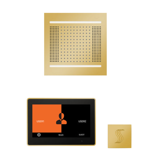 The wellness Hydrovive14 Steam Package with 10" ThermaTouch Square Polished Gold