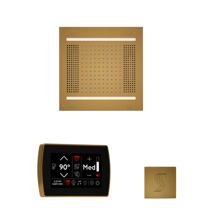 The wellness Hydrovive14 Steam Package with SignaTouch Square Antique Brass