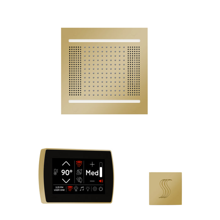 The wellness Hydrovive14 Steam Package with SignaTouch Square Polished Brass