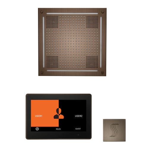 The wellness Hydrovive Steam Package with 10" ThermaTouch Square Antique Copper