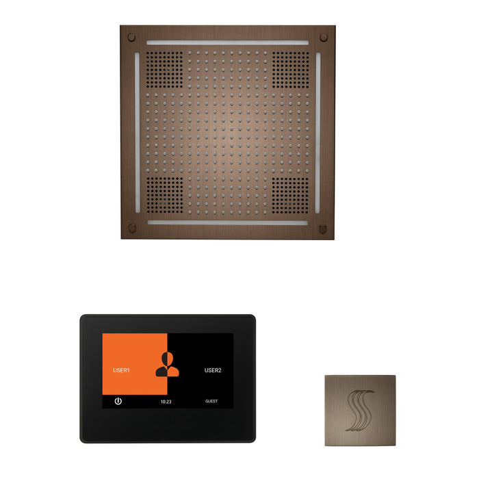 The wellness Hydrovive Steam Package with 7" ThermaTouch Square Antique Copper