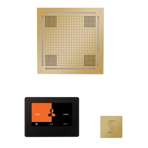 The wellness Hydrovive Steam Package with 7" ThermaTouch Square Polished Brass