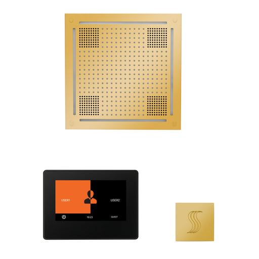 The wellness Hydrovive Steam Package with 7" ThermaTouch Square Polished Gold