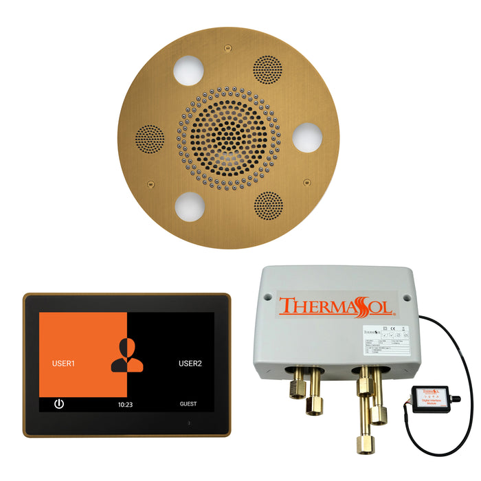 The Wellness Shower Package with 10" ThermaTouch Round Antique Brass