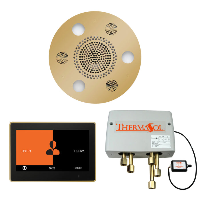 The Wellness Shower Package with 10" ThermaTouch Round Polished Brass