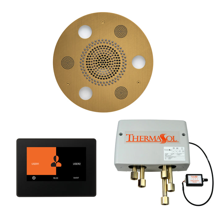 The Wellness Shower Package with 7" ThermaTouch Round Antique Brass