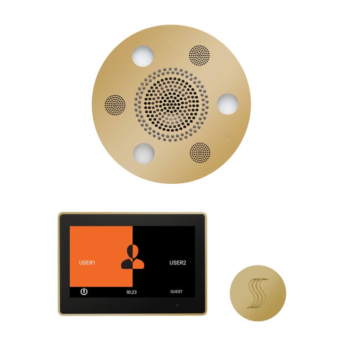 The Wellness Steam Package with 10" ThermaTouch Round Polished Brass