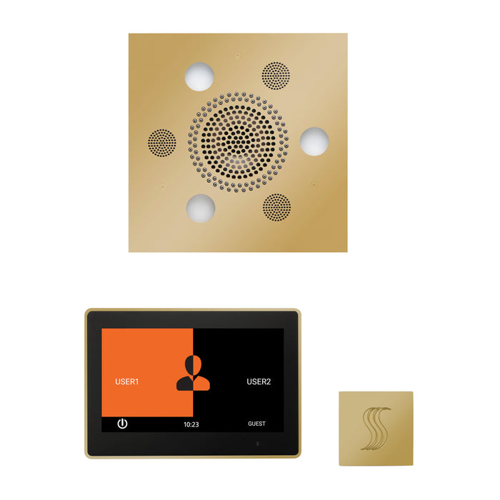 The Wellness Steam Package with 10" ThermaTouch Square Polished Brass