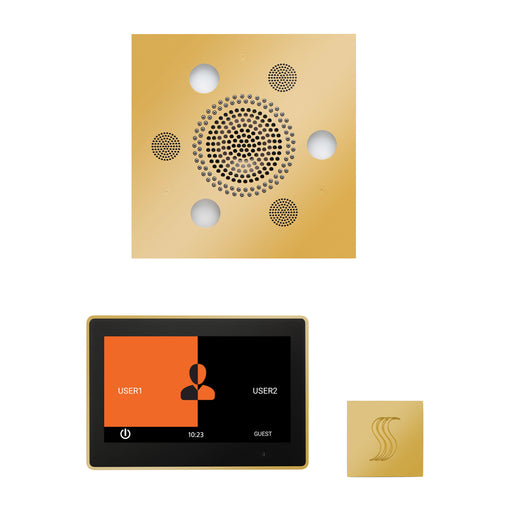 The Wellness Steam Package with 10" ThermaTouch Square Polished Gold