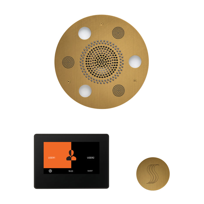 The Wellness Steam Package with 7" ThermaTouch Round Antique Brass