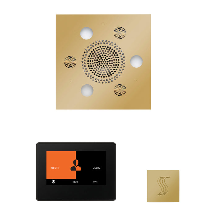 The Wellness Steam Package with 7" ThermaTouch Square Polished Brass