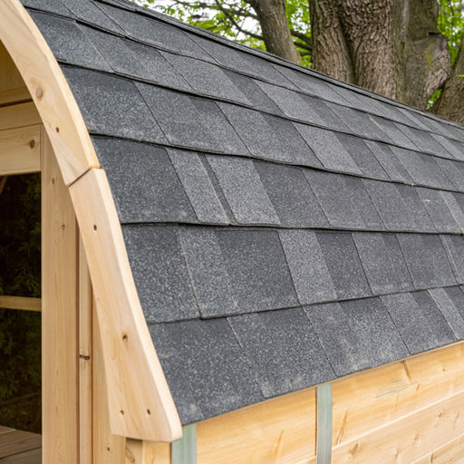Black Asphalt Shingle Roof - 8' (240cm) (for Serenity Barrel Sauna) - Silver Line Sauna