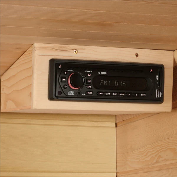 Golden Designs Maxxus 3-Person Corner Low EMF FAR Infrared Sauna Canadian Red Cedar