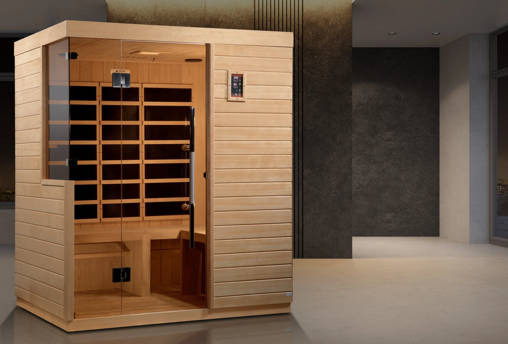 Golden Designs Dynamic Bilbao 3-person Ultra Low EMF FAR Infrared Sauna Canadian Hemlock