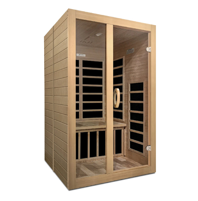 Dynamic Santiago 2-person Low EMF FAR Infrared Sauna Canadian Hemlock