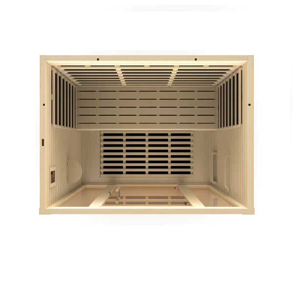 Golden Designs Dynamic Vila 3-person Ultra Low EMF FAR Infrared Sauna Canadian Hemlock