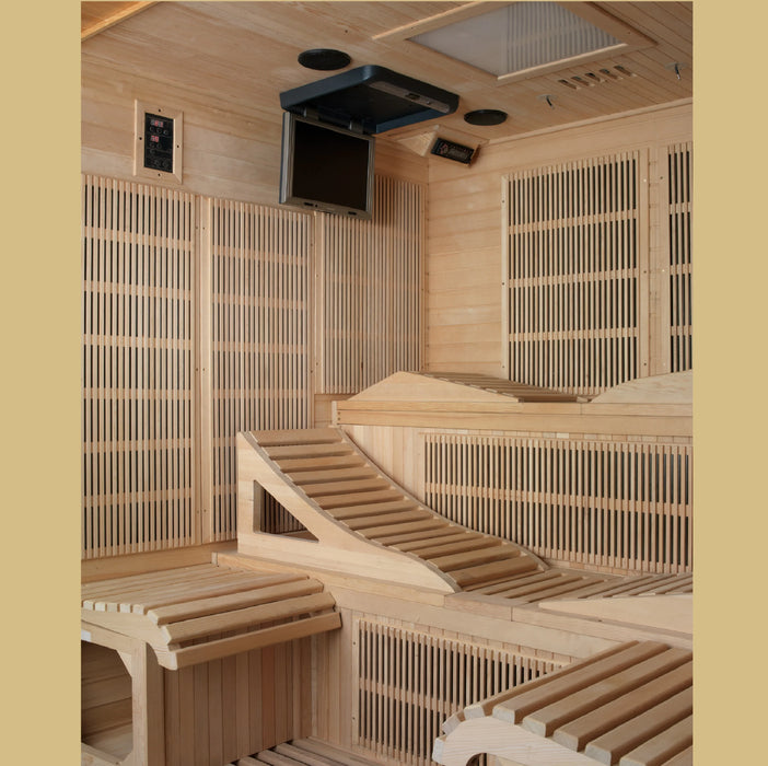 Golden Designs Monaco 6-person PureTech Near Zero EMF FAR Infrared Sauna Canadian Hemlock