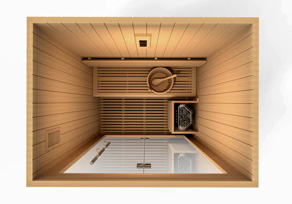 Golden Designs Sundsvall Edition 2 Person Traditional Steam Sauna Canadian Red Cedar