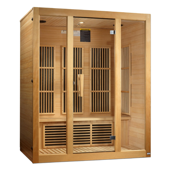 Maxxus "Bellevue" 3-Person Near Zero EMF (Under 2MG) FAR Infrared Sauna Canadian Hemlock