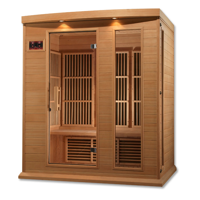 Golden Designs Maxxus 3-Person Low EMF FAR Infrared Sauna Canadian Hemlock