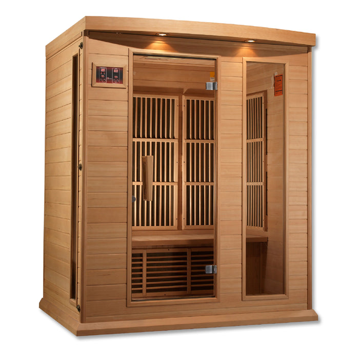 Golden Designs Maxxus 3-Person Low EMF FAR Infrared Sauna Canadian Hemlock