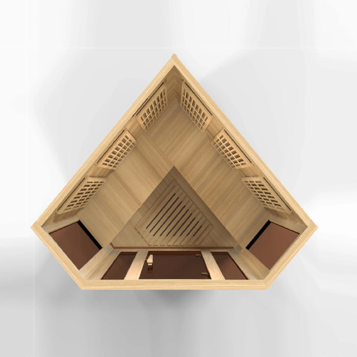Golden Designs Maxxus 3-Person Corner Low EMF FAR Infrared Sauna Canadian Hemlock