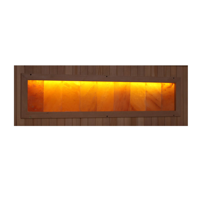 Golden Designs 3-Person Full Spectrum PureTech Near Zero EMF FAR Infrared Sauna with Himalayan Salt Bar Canadian Hemlock